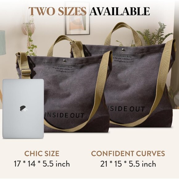 Fashionable 16oz Cotton Tote Bag with Adjustable Strap - Perfect for Daily Use - Picture 6 of 8